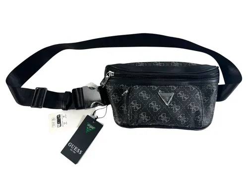 Guess Vezzola Gürteltasche 23cm - Stilvolle Gürteltasche in Dark Black - Bauch- & Gürteltaschen, praktische 1 Hauptfach-Tasche mit Reißverschluss, ideal für unterwegs und perfekt für Unisex Erwachsene.