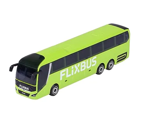 Majorette MAN Lion's Coach L Flixbus (13 cm) - Busspielzeug mit Freilauf & Federung, Metall-Karosserie, Spielzeugautos ab 3 Jahren - 212053159Q01