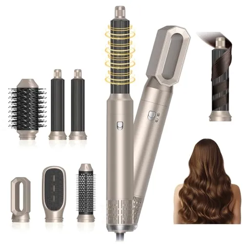 in 1 Hairstyler Set, Air Styler mit 1000W Haartrockner, Rundbürstenföhn, Lockenstab, Warmluftbürste, Zum Styling, Glätten, Trocknen, Volumen, Locken 6
