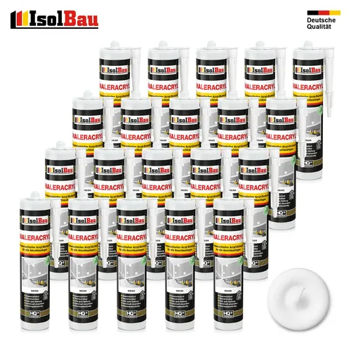 Maleracryl Weiß 20 x 300 ml Bauacryl Acryl Dichtstoff Innen Aussen Dichtmasse