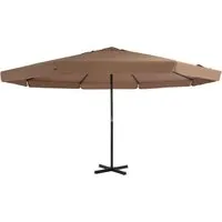 Sonnenschirm mit Aluminium-Mast 500 cm Taupe - Ampelschirm in Taupe, großzügige Bespannung von 500 cm, idealer Sonnenschutz für Garten und Terrasse mit stabiler Aluminiumkonstruktion.