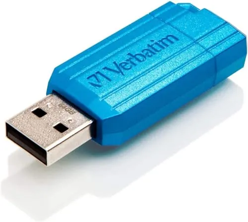 Verbatim PinStripe USB-Stick 64 GB - blauer USB-Stick, kompakt und leicht für einfachen Datentransfer