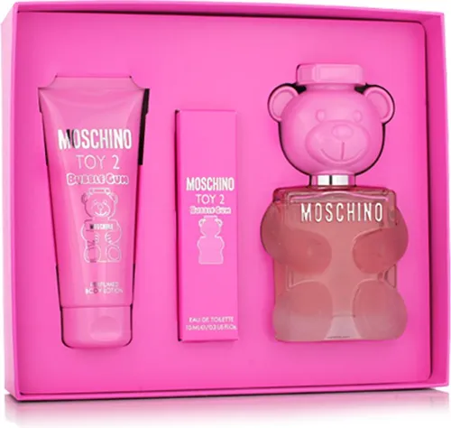 Moschino Toy 2 Bubble Gum Set – Eau de Toilette 100 ml + Körperlotion 100 ml + Eau de Toilette 10 ml - Eau de Toilette Set mit fruchtig-blumigem Duft, der Lebensfreude verkörpert und ideal für verspielte Momente ist.