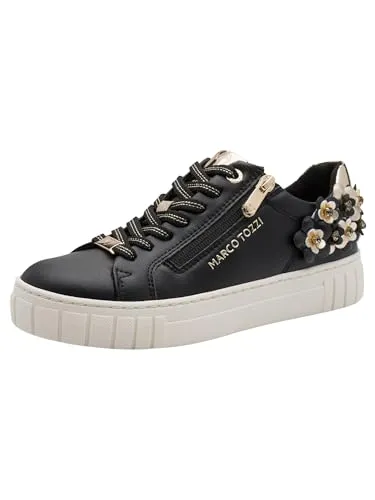 MARCO TOZZI Sneaker Schwarz 40 EU - Modischer Sneaker in Schwarz, Größe 40, ideal für den lässigen Look. Mit praktischem Reißverschluss und komfortablem Textil-Innenmaterial für angenehmen Tragekomfort.