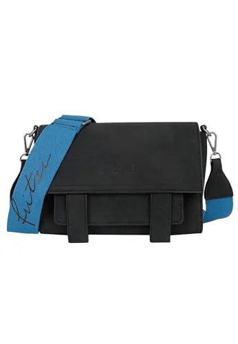 Fritzi aus Preussen Damen Fritzi Satchel Jive Black Cross - Herrentaschen mit abnehmbarem und verstellbarem breiten Webbing-Schultergurt für individuellen Tragekomfort