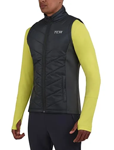 TCA Herren Excel Runner Weste - Dunkelgrün, Größe L - Funktionsjacke für Herren, atmungsaktiv und ideal für sportliche Aktivitäten im Freien.