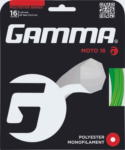 Gamma Tennissaite Moto (Haltbarkeit+Spin) limettegrün 12m Set, Saitendicke: 1.24