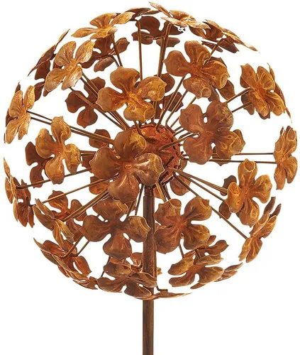 Kobolo Gartenstecker rusty flower ball H 110 cm von Kobolo