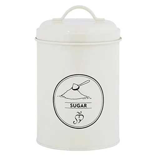 Esschert Design Retro Zucker Vorratsdose Cremeweiß - Metall