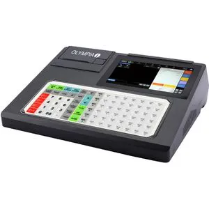 Olympia Registrierkasse K200 Plus, anthrazit - Card-Reader für Einzelhandel und Gastronomie mit 84 Flachtasten, 100 Warengruppen und 10.000 Artikeln. Integriertes Android 11 Betriebssystem und Thermodrucker für 80 mm Bons.