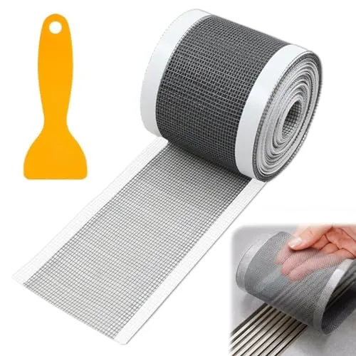Rierousy Abfluss Haarfänger Einweg 70mm x 10m mit Faltschere, Duschabfluss Mesh Aufkleber, Haarsieb Dusche Filter Spülsieb Aufkleber, Abflusssieb Dusche, für Duschen Badewannen, Küchen
