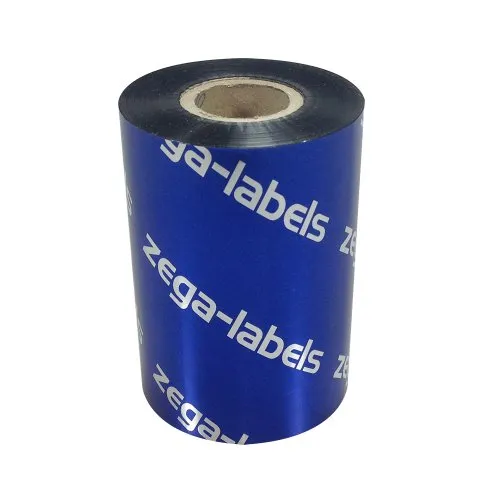 zega-labels Thermotransfer Farbband 90 mm x 300 m - zega blue (Wachs Premium) - Farbseite AUSSEN - Ribbon für Zebra ZT-Serie/ZM400/ZD420T/ZD421T/ZD230T - 1 Zoll Kern Ø 25 mm - für Papieretiketten