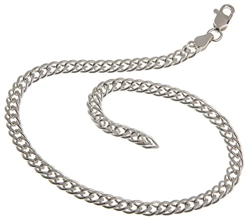 Silberketten Store Fußkette Silber (Zwillingspanzer) - Breite 4,5mm - Länge 24cm - echt 925 Silber