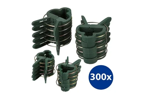 mumbi Gartenpflege-Set 300x Mix Pflanzenclips - Praktische Pflanzenklammern zur sicheren Unterstützung von Gemüse und Blumen. Robust und wiederverwendbar aus witterungsbeständigem Material, ideal für jeden Garten. Sorgt für stabilen Wuchs und schützt vor Windbruch.