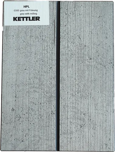 KETTLER HPL Tischplatte 160cm x 95cm - Hochwertige HPL Tischplatte in grau, rechteckig mit Fräsung. Robustes Material für langlebigen Einsatz im Garten, ideal für gesellige Runden.