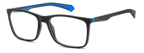 POLAROID Rechteckige ECO POLYAMIDE Brille für Herren - Verschreibungspflichtige Brillenfassung, komfortabel und langlebig, ideal für einen dynamischen Lebensstil, inklusive Brillenetui und optionaler Sonnenbrillen-Tönung oder Blaulichtfilter.