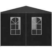vidaXL Partyzelt 3x4 m Anthrazit - Stabiler Gartenzelt Pavillon - Pavillons für Gartenpartys, UV- und wasserbeständig, stabiler Stahlrahmen, einfach zu montieren und ideal für gesellige Zusammenkünfte.