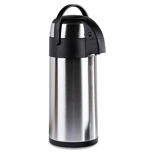 Gravidus Isolierkanne 5 Liter - Perfekte Kaffeekanne für Büro und Picknick - Thermobehälter mit doppelwandiger Isolierung, hält Getränke bis zu 5 Stunden heiß. Ideal für große Treffen und stressfreies Ausschenken dank Pumpmechanismus.
