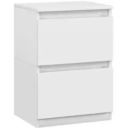 HOMCOM Nachttisch mit 2 Schubladen - Vielseitiger Nachttisch für Schlafzimmer oder Wohnzimmer, bietet sicheren Stauraum mit 2 Schubladen und minimalistischer, pflegeleichter Oberfläche.