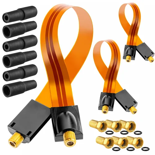 3x SAT Fensterdurchführung 30cm KUPFER Kabel Fenster Tür Vergoldet SLIM FLACH TV