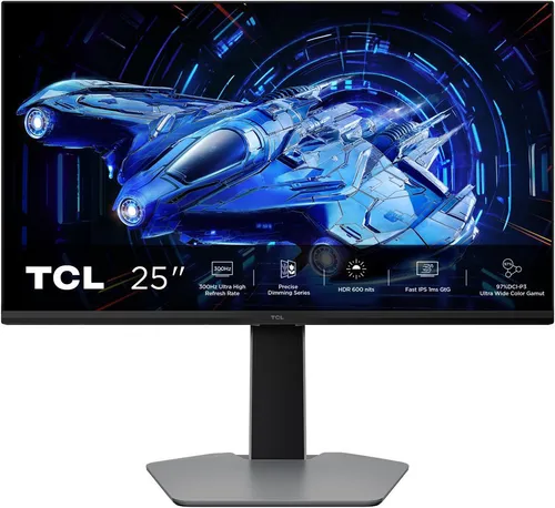 TCL 25G64 Gaming-Monitor - 24,5 Zoll Full HD Gaming-Monitor mit 300 Hz Bildwiederholrate und 1 ms Reaktionszeit für flüssige Bewegungen und optimales Spielerlebnis.