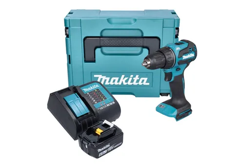 Makita DDF 490 SG1J Akku Bohrschrauber 18 V - Akkuschrauber mit 65 Nm Drehmoment, ideal für präzise Arbeiten dank stufenloser Geschwindigkeitsregelung und LED-Leuchte. Inklusive 6,0 Ah Akku und Ladegerät für maximale Effizienz.