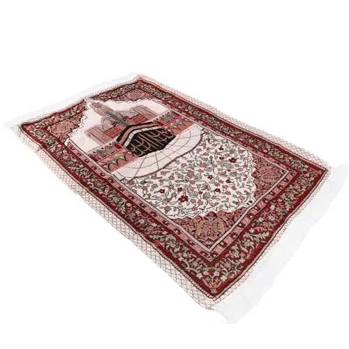 Risipu Muslimischer Gebetsteppich, tragbare Gebetsteppiche für Betende Männer, Frauen und Kinder, Gebetsset, Gebetsteppiche Islam, Eid Ramadan Geschenk, weich und luxuriös (S357)