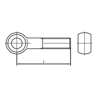 DIN 444 Form B Augenschraube M8x40 Stahl 4.6 galvanisch verzinkt, 25 Stück