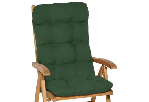 Beautissu Hochstuhlauflage Flair - Dunkelgrün, 120x50x8cm - Hochstuhl-Auflagen für Hochlehner, 2er Set mit weicher Schaumflockenfüllung für ultimativen Sitzkomfort und UV-beständigem Stoff, ideal für stilvolle Gartenmöbel.