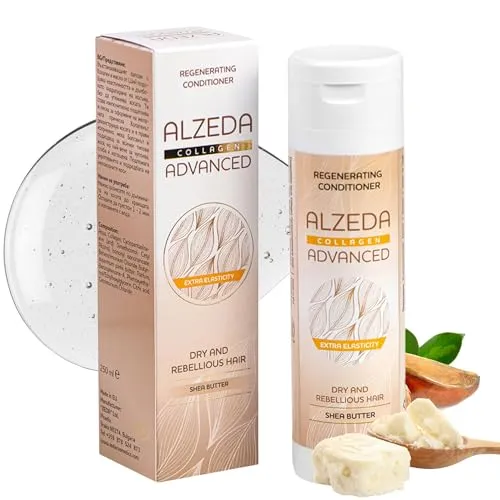 ALZEDA ADVANCED Regenerierender Haar-Conditioner 250 ml | Collagen + Sheabutter | sanfte Feuchtigkeitspflege für strapaziertes, glanzloses und trockenes Haar | pH-ausgewogen, leichte Kämmbarkeit