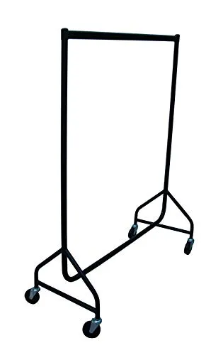 goodsforbusiness GmbH Konfektionsständer schwarz B:122 x H:155 cm, Profi Kleiderständer Stahlrohr schwarz lackiert sehr stabil, Rollständer mit 100mm Rollen belastbar bis ca. 80 kg