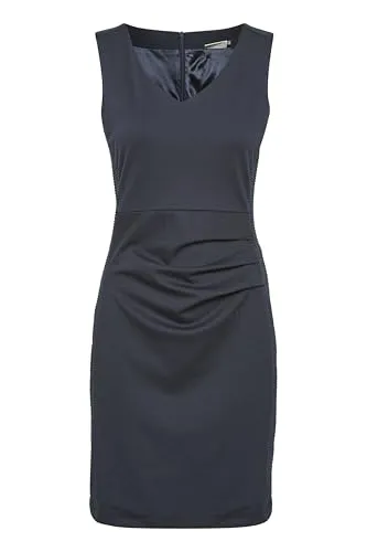 KAFFE Women's Cocktail Dress - V-Neck Slim Fit - Cocktailkleid für Damen, mit eleganten Ripp-Panels und einem figurbetonten Design, ideal für besondere Anlässe.