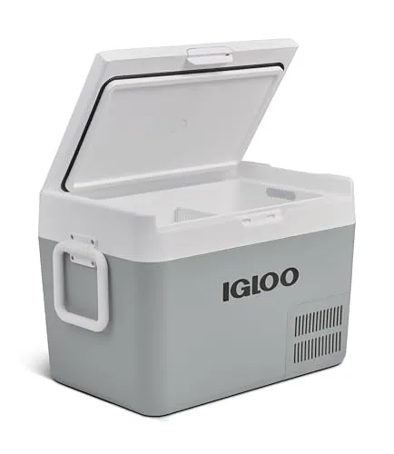 IGLOO ICF 32 Kompressor-Kühlbox 32 Liter, 12/24 V und 230 V, Mini-Kühlschrank -18 °C bis 20 °C für Auto, LKW, Boot, Wohnmobil und Steckdose