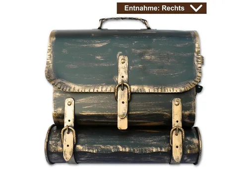 Wandbriefkasten 1106106017 - Aktentasche im Antik-Kupfer-Look - Robuster Wandbriefkasten mit zeitlosem Aktentaschen-Design und zusätzlichem Zeitungsfach. Handgeschmiedetes Stahlblech, witterungsbeständig und sicher abschließbar - ein einzigartiges Unikat für Ihre Post.