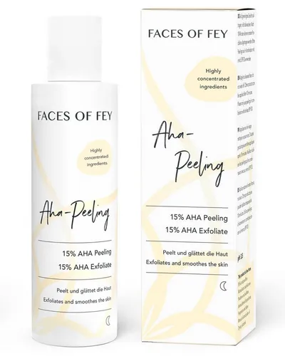 Fruchtsäurepeeling 15% FACES OF FEY - Peeling mit AHA aus Milchsäure & Glycolsäure für strahlende Haut, entfernt abgestorbene Hautschuppen und wirkt gegen Falten und Pigmentflecken.