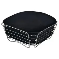 Kesper Brot- und Obstkorb Edelstahl, 26 x 26 x 11 cm 90882 , Farbe: schwarz