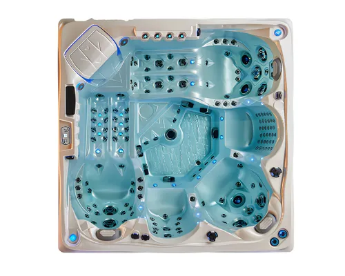 Außenwhirlpool Hydromassagewanne 230x230cm – Blubberbad für den Garten - Genießen Sie Entspannung im eigenen Garten mit unserem quadratischen Außenwhirlpool. Mit LED-Beleuchtung und 1200 L Fassungsvermögen für unvergessliche Wellness-Momente.
