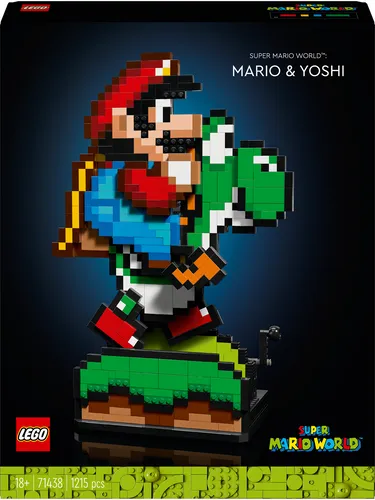 LEGO Super Mario World: Mario Yoshi Set - 40 cm hoch, interaktive Funktionen und nostalgisches Sammlerstück für Super Mario Fans