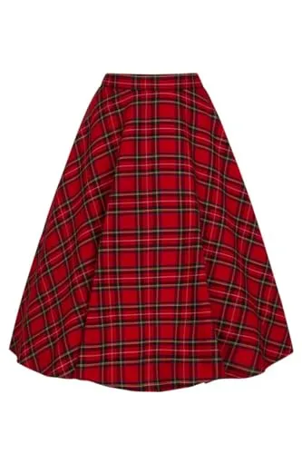 Hell Bunny Irvine Skirt Frauen Mittellanger Rock rot XL