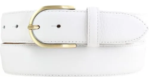 BELTINGER Italienischer Damen-Gürtel 35 mm - Eleganter Chinogürtel aus strukturiertem Leder mit goldener Schließe - Damen-Gürtel aus 100% echtem Leder, 35mm breit, mit eleganter Pigmentprägung und individueller Größenanpassung für optimalen Tragekomfort.