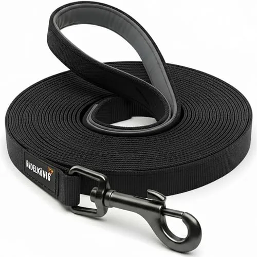 Rudelkönig Schleppleine 5m für Hunde in schwarz von Rudelkönig