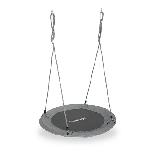 Nestschaukel Rundschaukel Tellerschaukel 110 cm für Garten - Stabile Schaukelteller mit 100 kg Tragkraft, ideal für Garten und Spielplatz. Hohe Sicherheit und Spaß für Kinder. Herstellergarantie: 1 Jahr.