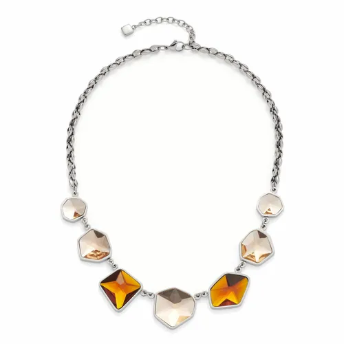 JEWELS BY LEONARDO Halskette Caprina - Ketten für Damen mit facettierten Glaskristallen in zwei Brauntönen, 42-47 cm verstellbar, ideal als Geschenk für stilbewusste Frauen.