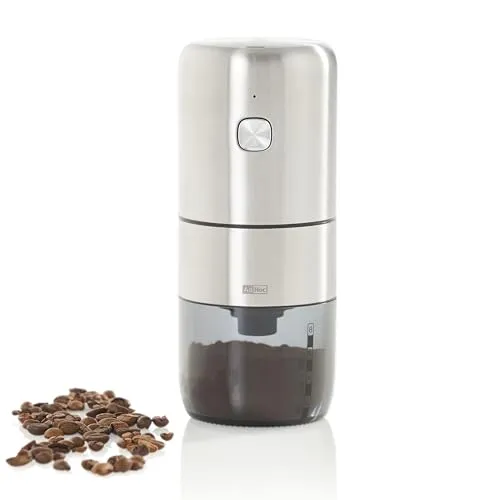 AdHoc i.Mill Kaffeemühle - USB-C, Kegelmahlwerk, leise - Kaffeemühle mit CeraCutXL Keramikmahlwerk für aromaschonendes Mahlen, ideal für frisch gemahlenen Kaffee zu Hause oder unterwegs. Wiederaufladbar per USB-C, leise und effizient.