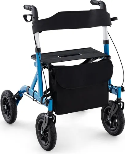 COSTWAY 2in1 Rollator mit Sitz, faltbar und höhenverstellbar