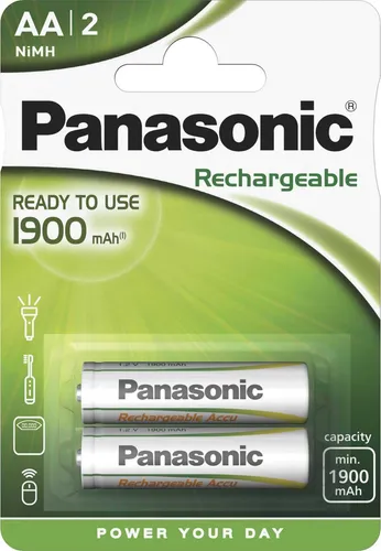 1x2 Panasonic Akku NiMH Mignon AA 1900 mAh Ready to Use