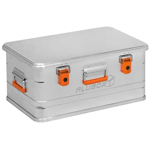 ALUBOX Alukiste Universal C47, 47 Liter - Extra stabile Alubox mit Deckel - Werkzeugkasten aus Aluminium, belastbar bis 80 kg, staub- und spritzwassergeschützt mit umlaufender Gummidichtung. Ideal für sicheren Transport und Aufbewahrung.