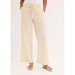 bonprix Palazzohose in beiger weite Passform mit Gummibund
