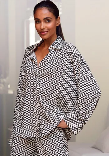 LASCANA Pyjamaoberteil mit edlem Allover-Druck von LASCANA