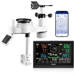 VEVOR 7-in-1 WLAN-Wetterstation mit 7,5-Zoll-VA-Display